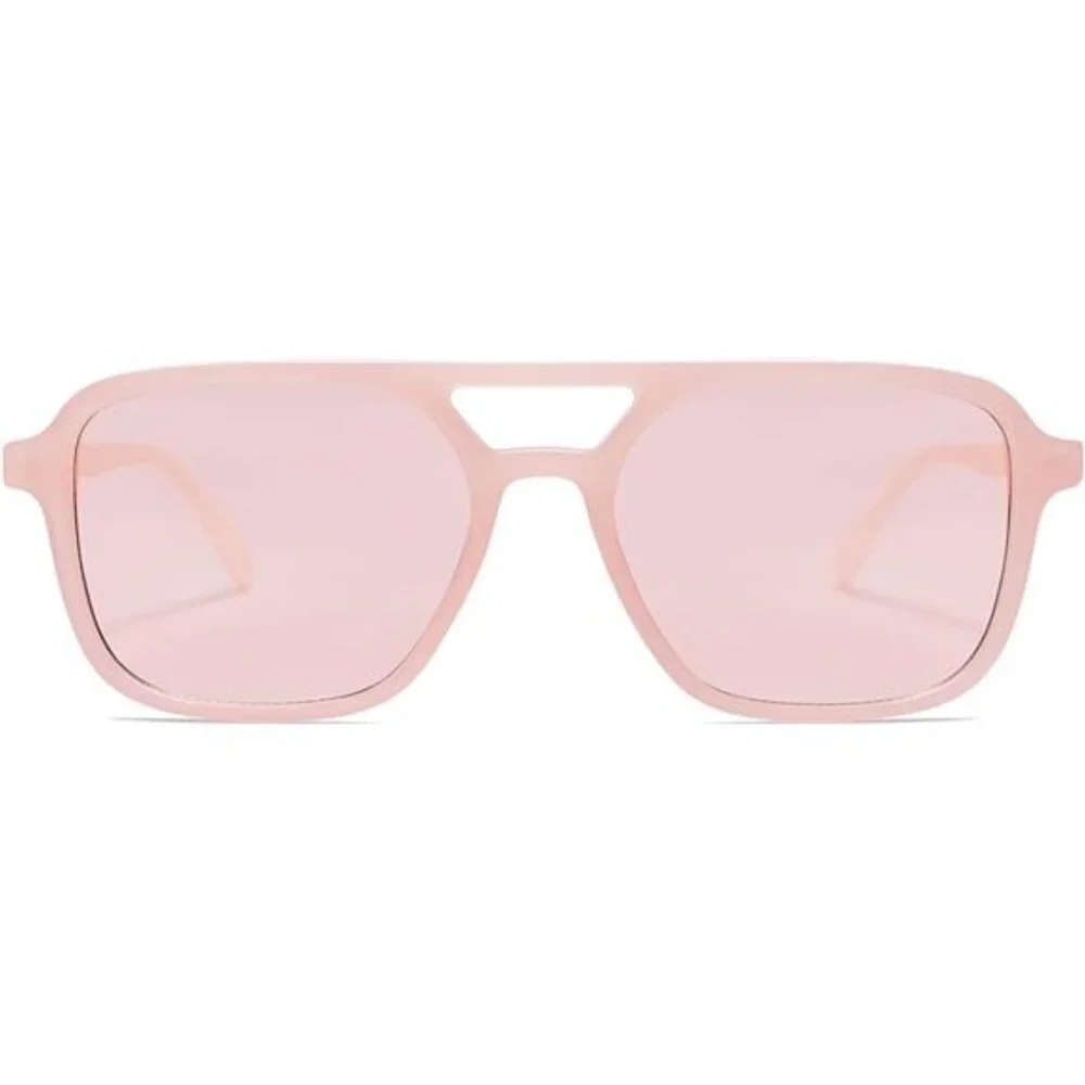 Retro Aviator Sunglasses for Women Men Pink/Pink